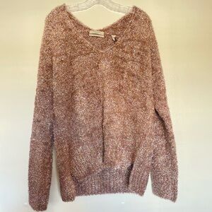 All Saints Soft Pink Medium V-Neck Sweater